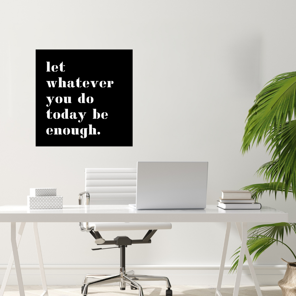 One Step at a Time | Motivational Quote Metal Wall Art mounted in a contemporary home office.