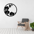 Orchid Elegance botanical orchid metal wall art displayed above a contemporary chair