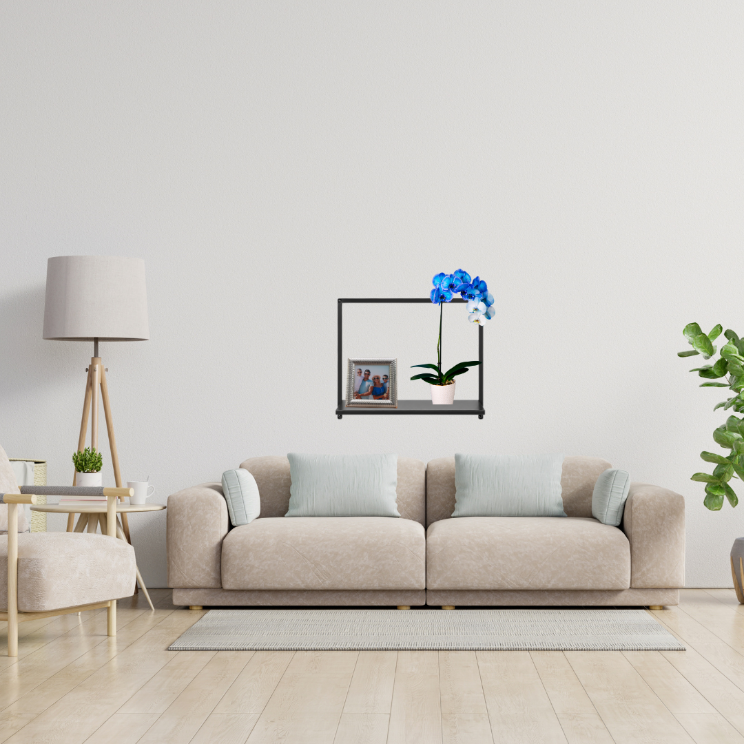 Outline Floating Shelf with pampas grass arrangement displayed in a contemporary interior