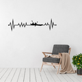 Paddle for Life | Kayak Heartbeat Metal Wall Art displayed in a modern living room.