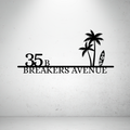 Palm Street Sign | Custom Tropical Metal House Number