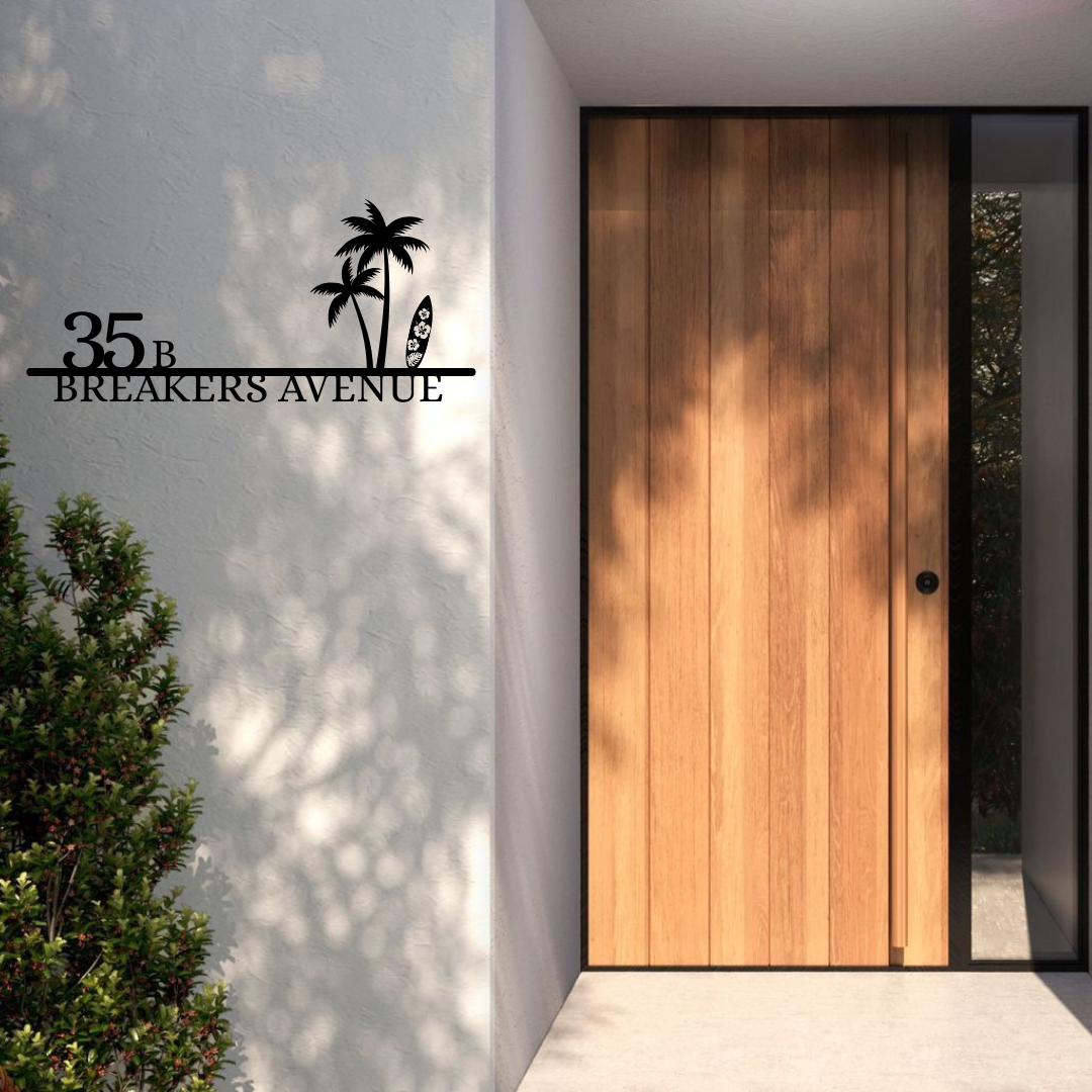 Palm Street Sign | Custom Tropical Metal House Number