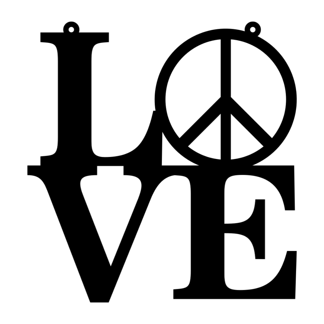 Peace & Love | Love Peace Symbol Metal Wall Art crafted from premium laser-cut powder-coated steel.