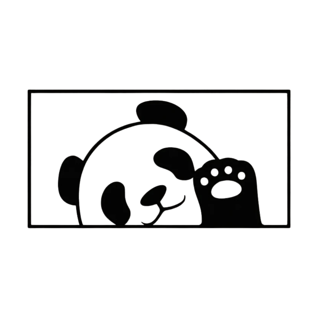 Peekaboo Panda Cute Panda Metal Wall Art crafted from premium laser-cut steel with a durable powder-coated finish.