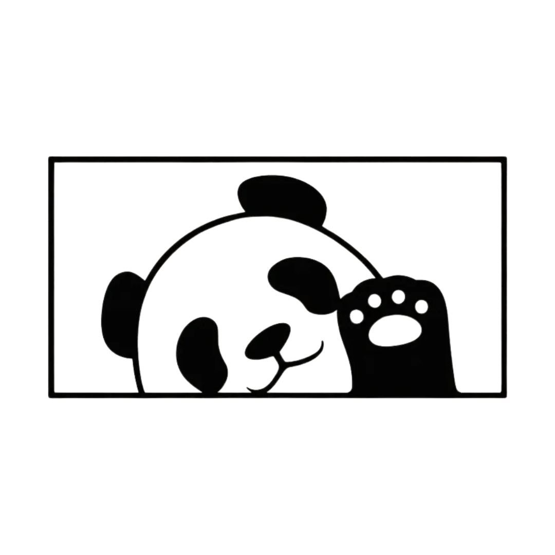 Peekaboo Panda Cute Panda Metal Wall Art crafted from premium laser-cut steel with a durable powder-coated finish.