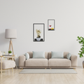 Portal Floating Shelf featuring a modern square metal frame mounted on a minimalist wall