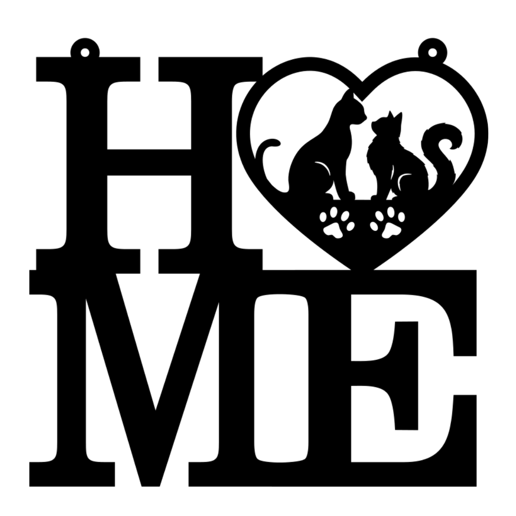 Purrfect Home | Home Cat Lover Metal Wall Art crafted from premium laser-cut powder-coated steel.