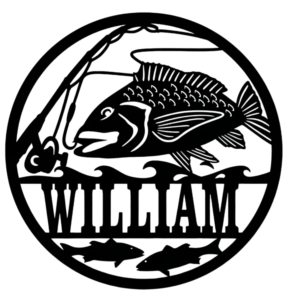 Reel Legends fishing wall sign isolated on white background