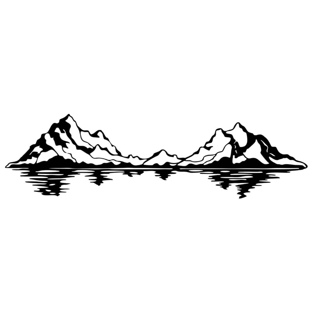 Mountain reflection metal wall art minimalist landscape design
