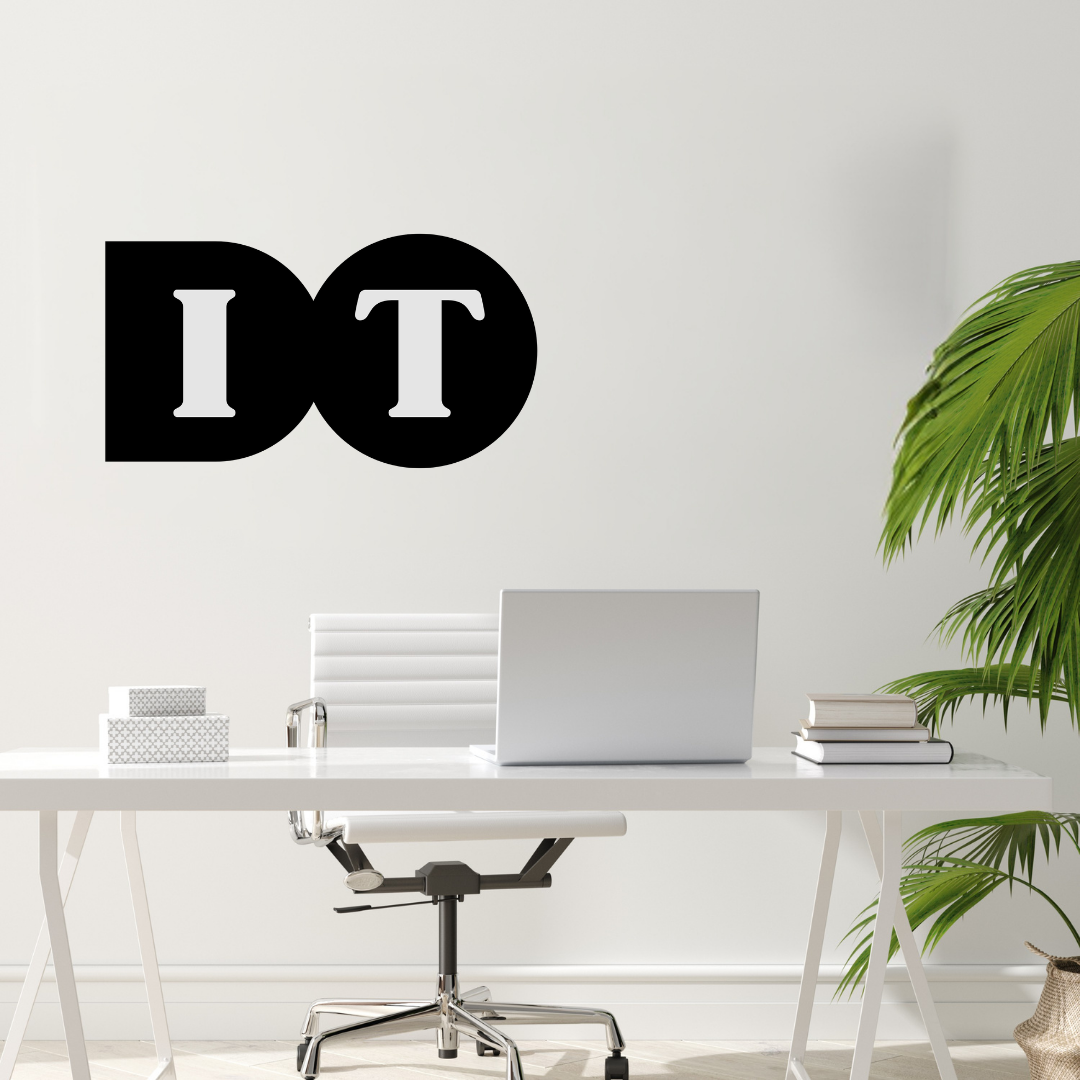 Resilience | Do It Metal Wall Art showcased in a modern home office above a workspace.