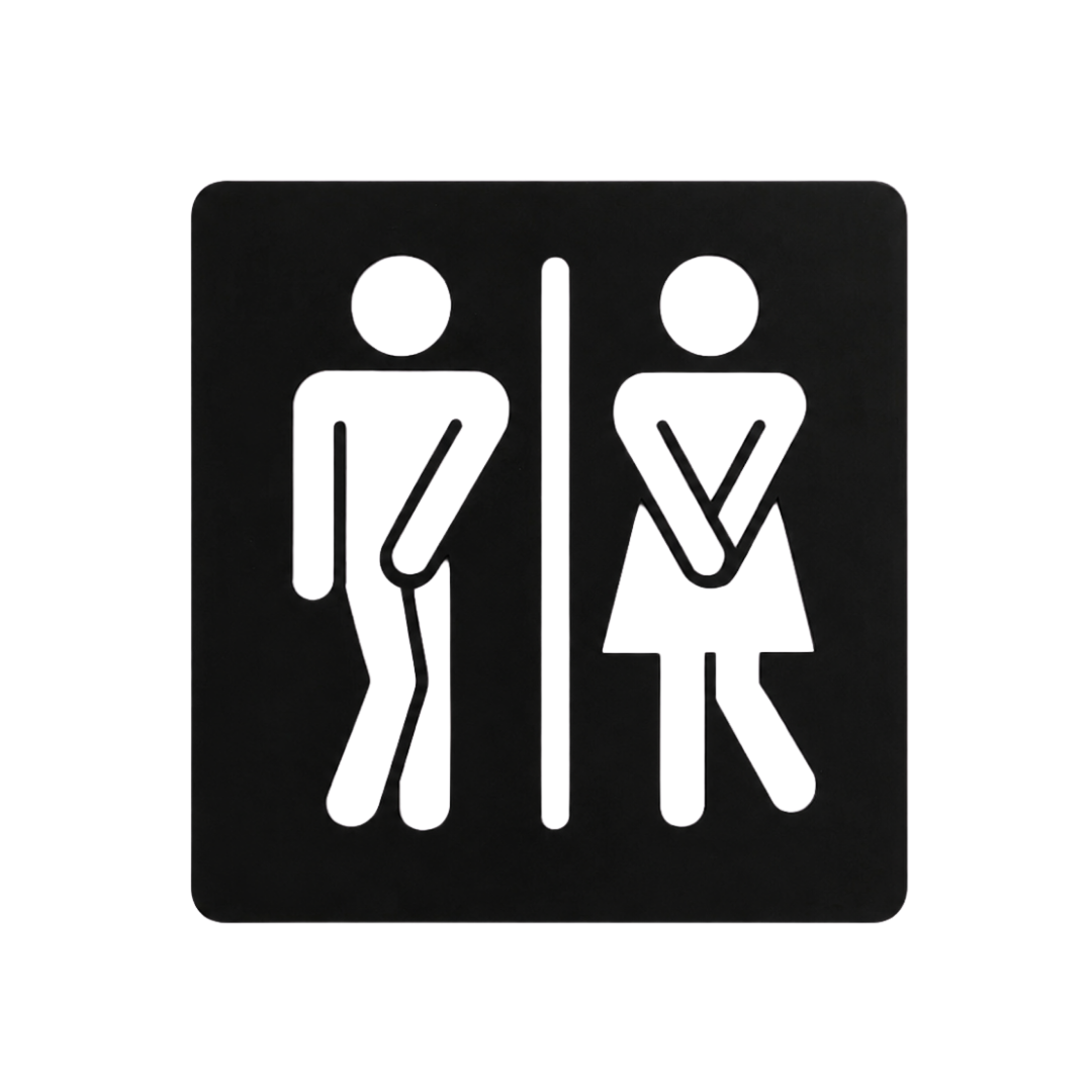 Rest Easy | Modern Restroom Sign crafted from premium laser-cut powder-coated steel.