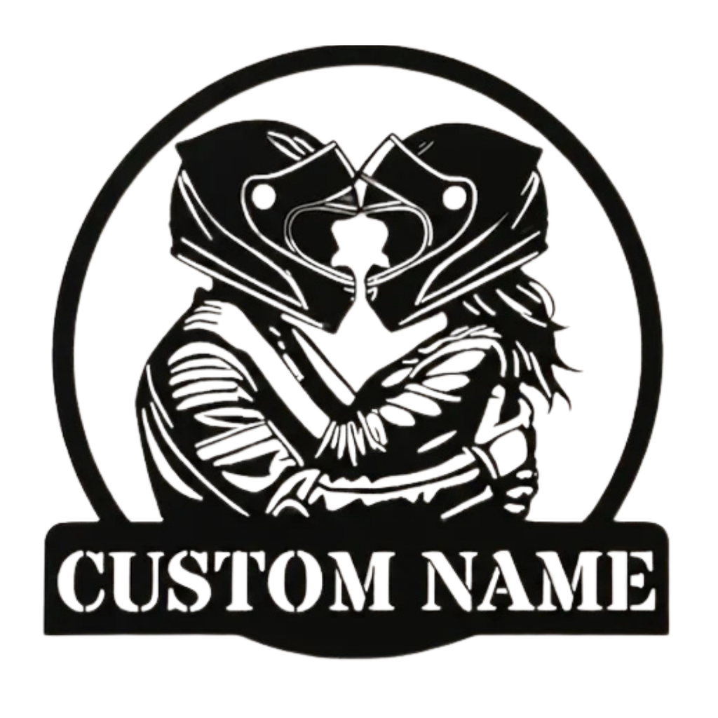 Ride Together | Personalized Motorcycle Couple Metal Wall Art crafted from premium laser-cut powder-coated steel.