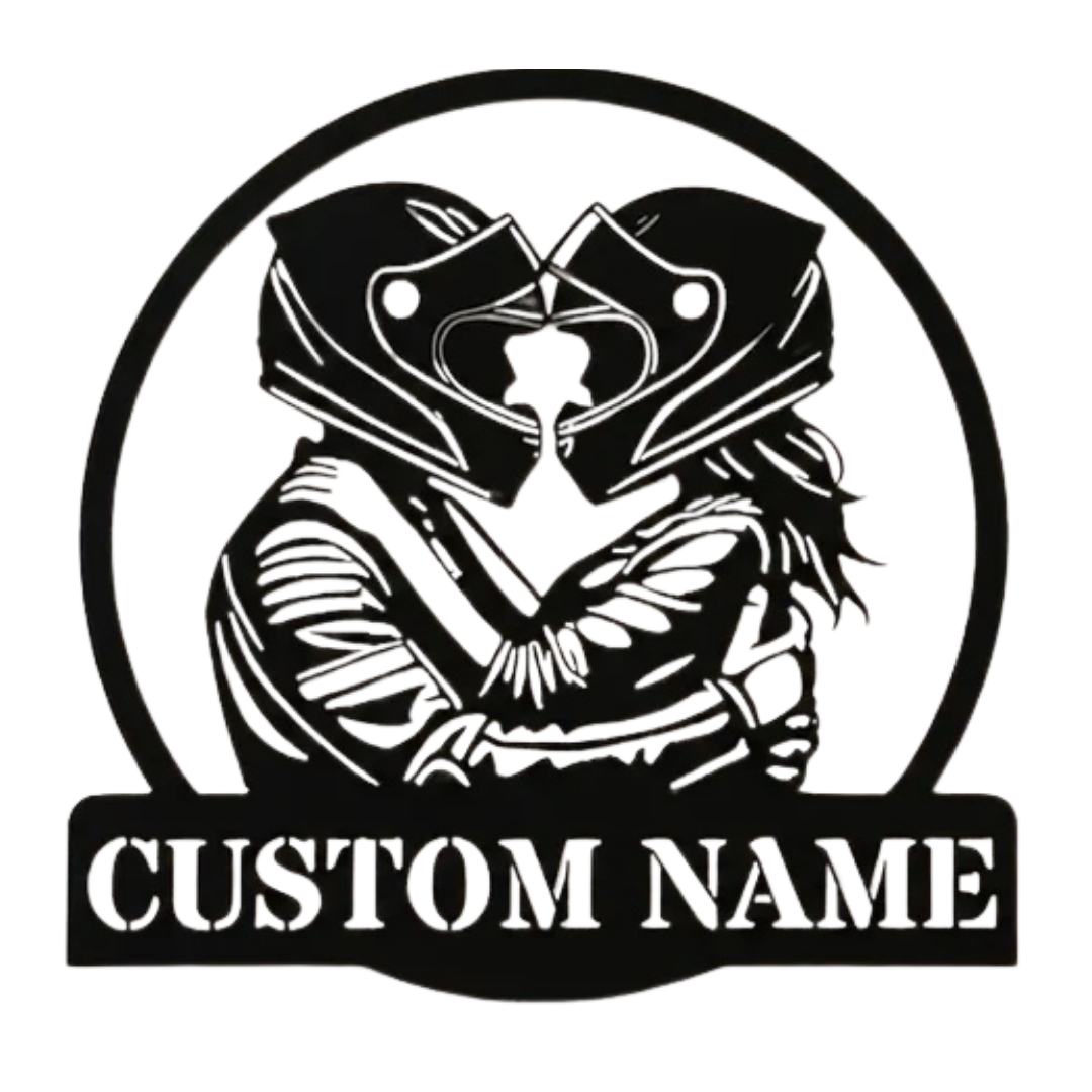Ride Together | Personalized Motorcycle Couple Metal Wall Art crafted from premium laser-cut powder-coated steel.