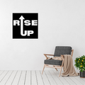 Rise Above | Rise Up Metal Wall Art displayed in a modern living room.