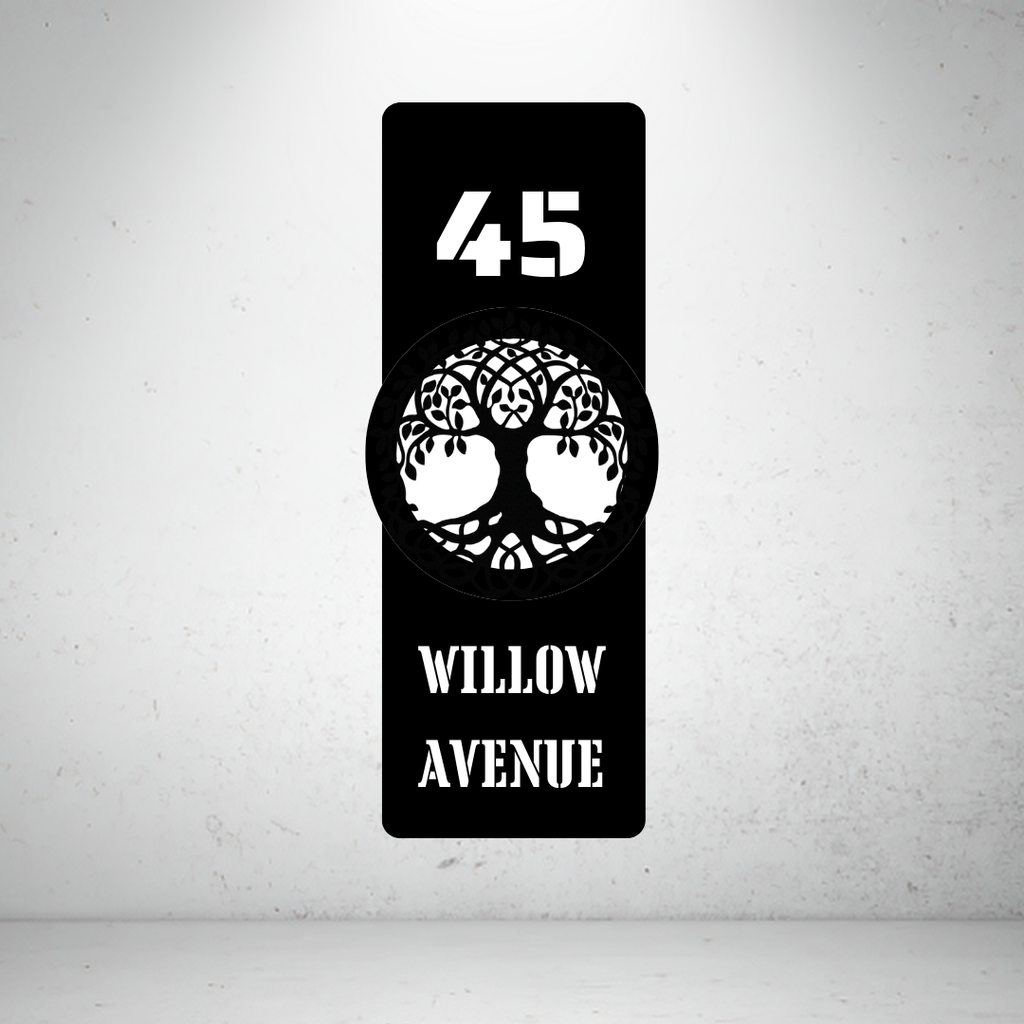 Rooted Name Sign | Custom Tree of Life Metal House Number Plaque
