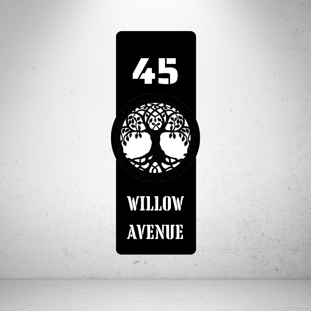 Rooted Name Sign | Custom Tree of Life Metal House Number Plaque