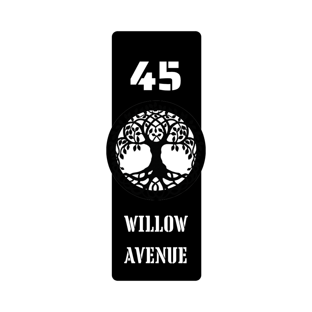 Rooted Name Sign | Custom Tree of Life Metal House Number Plaque