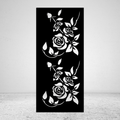 Rose Reverie elegant floral metal privacy screen featuring three stylised rose blooms with flowing stems and leaves