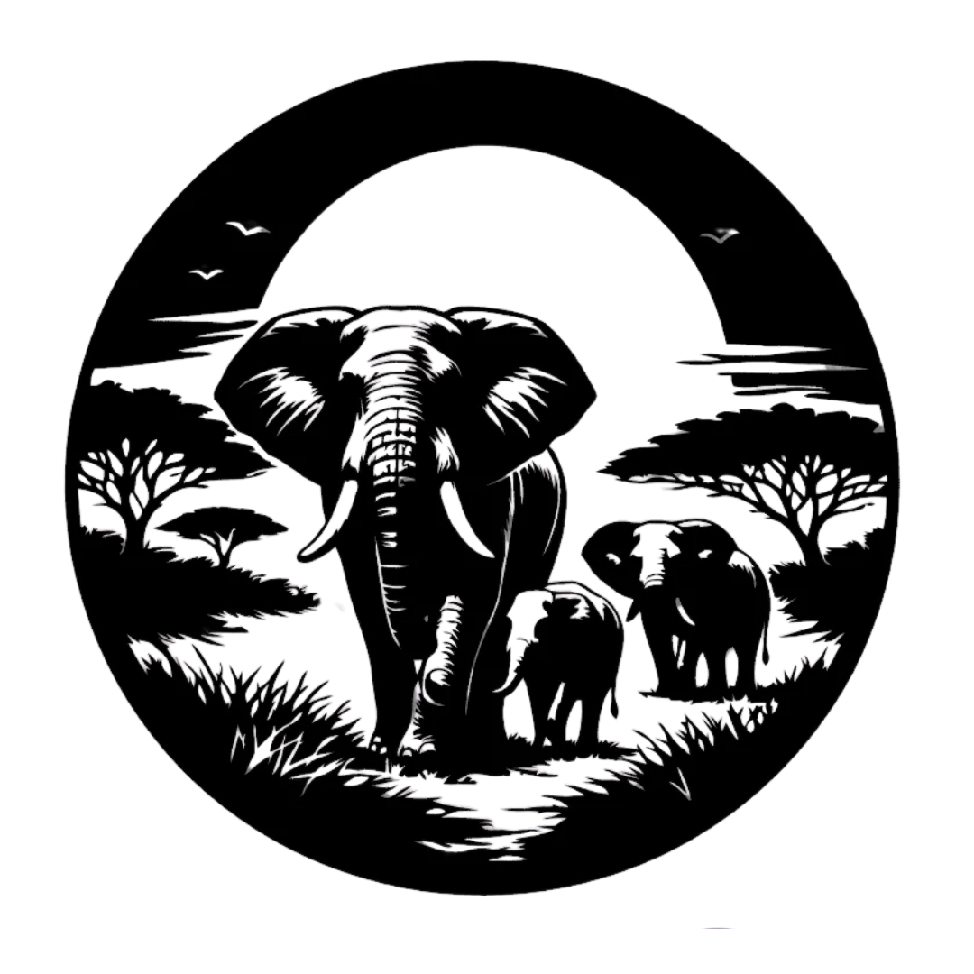 Savanna Legacy | Elephant Family Metal Wall Art crafted from premium laser-cut powder-coated steel.