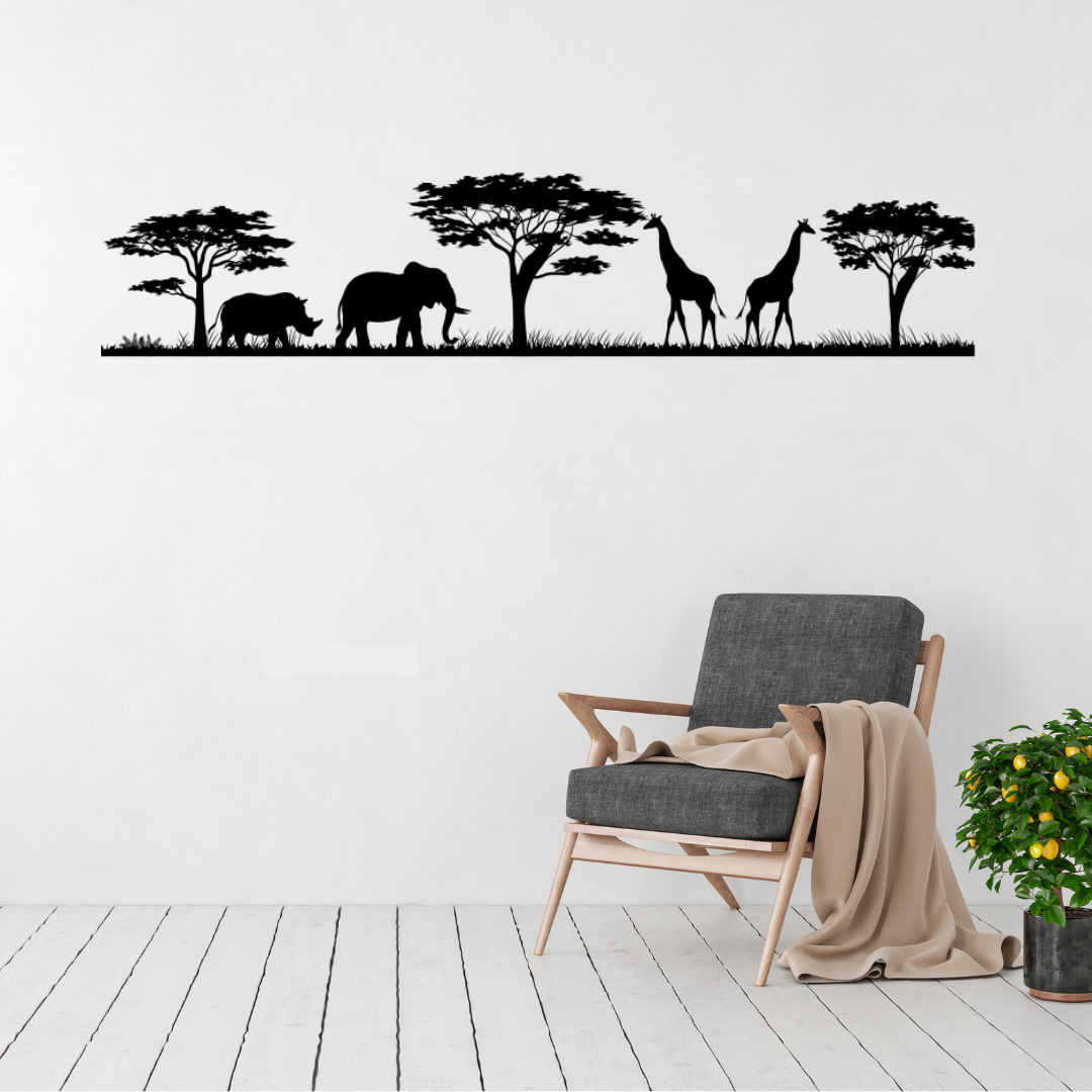 Wildlife wall art displayed in a modern interior space