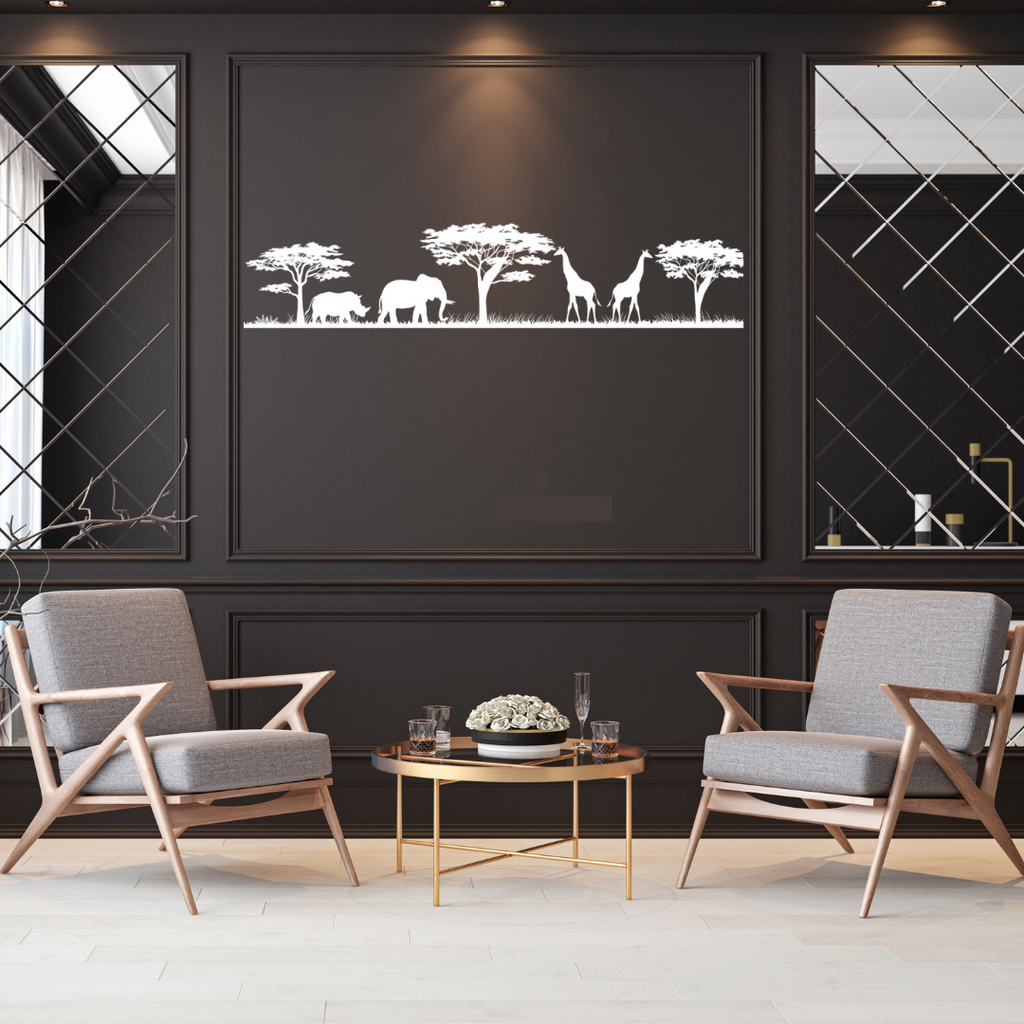 Wildlife metal wall art as a statement piece in a luxury interior