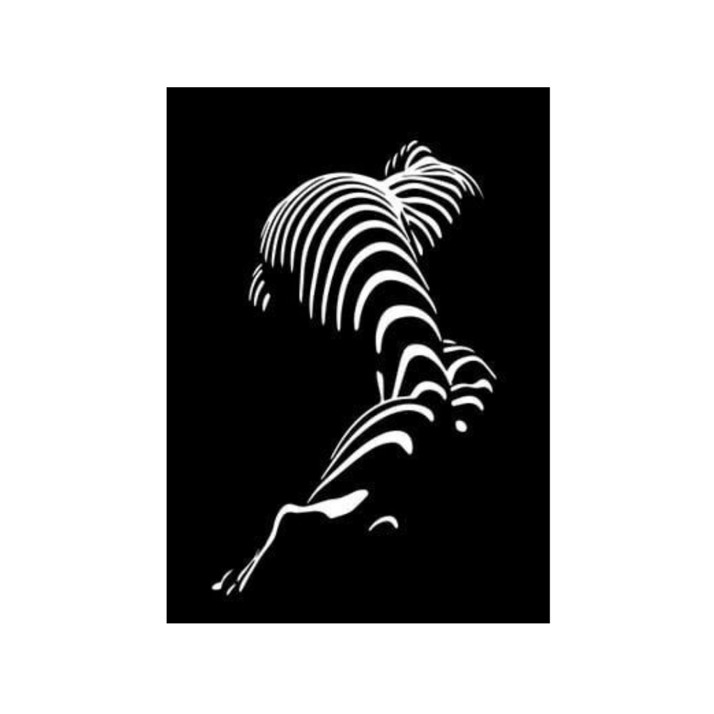 Female silhouette metal wall art zebra stripe modern design