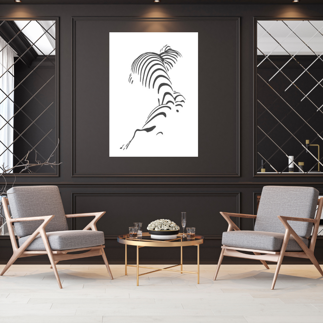 Female metal wall art as a statement piece in a luxury interior