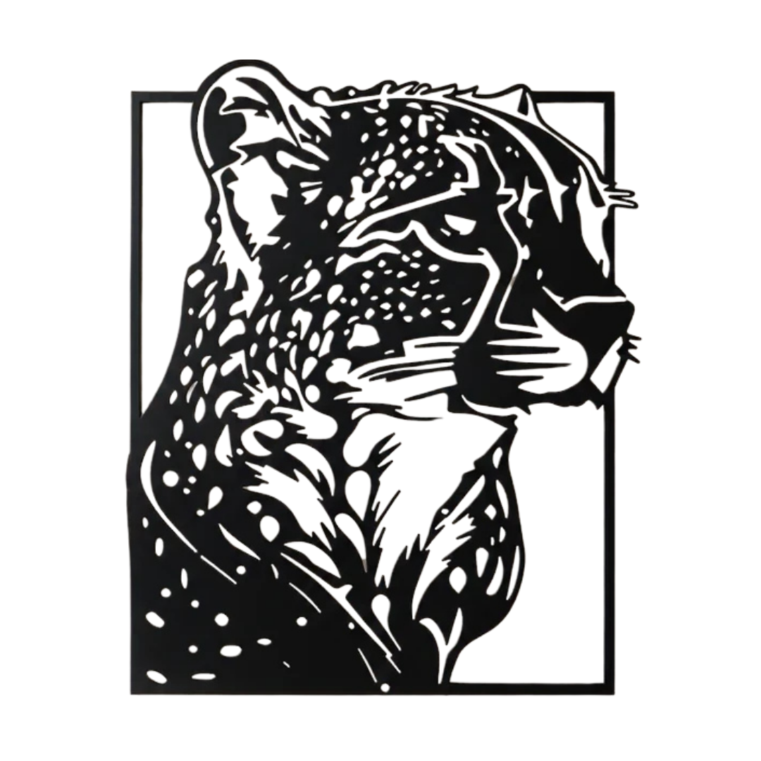 Shadow Predator | Leopard Metal Wall Art crafted from premium laser-cut powder-coated steel.