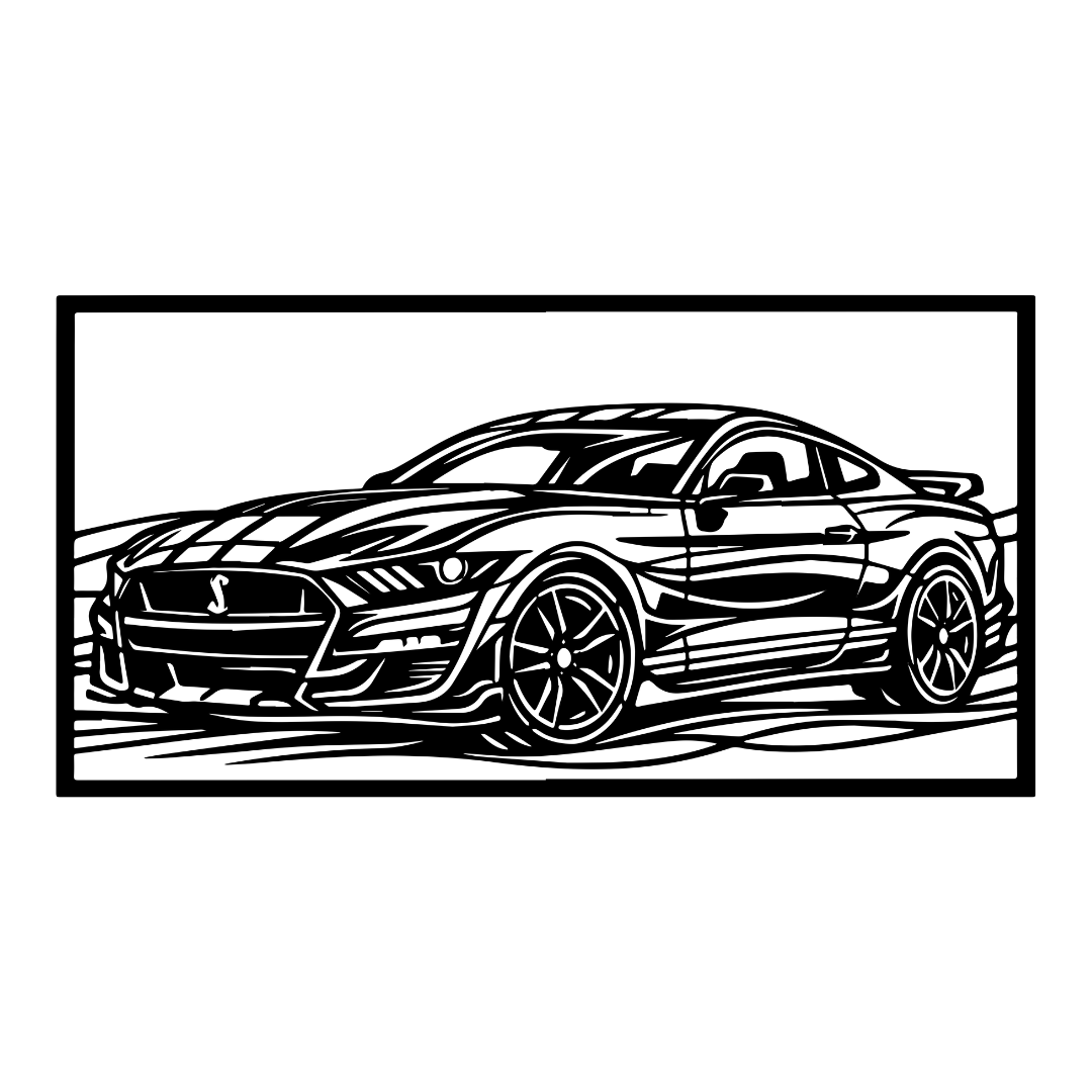 Shelby Fury Ford Mustang GT500 Metal Wall Art crafted from precision laser-cut steel with a durable powder-coated finish.