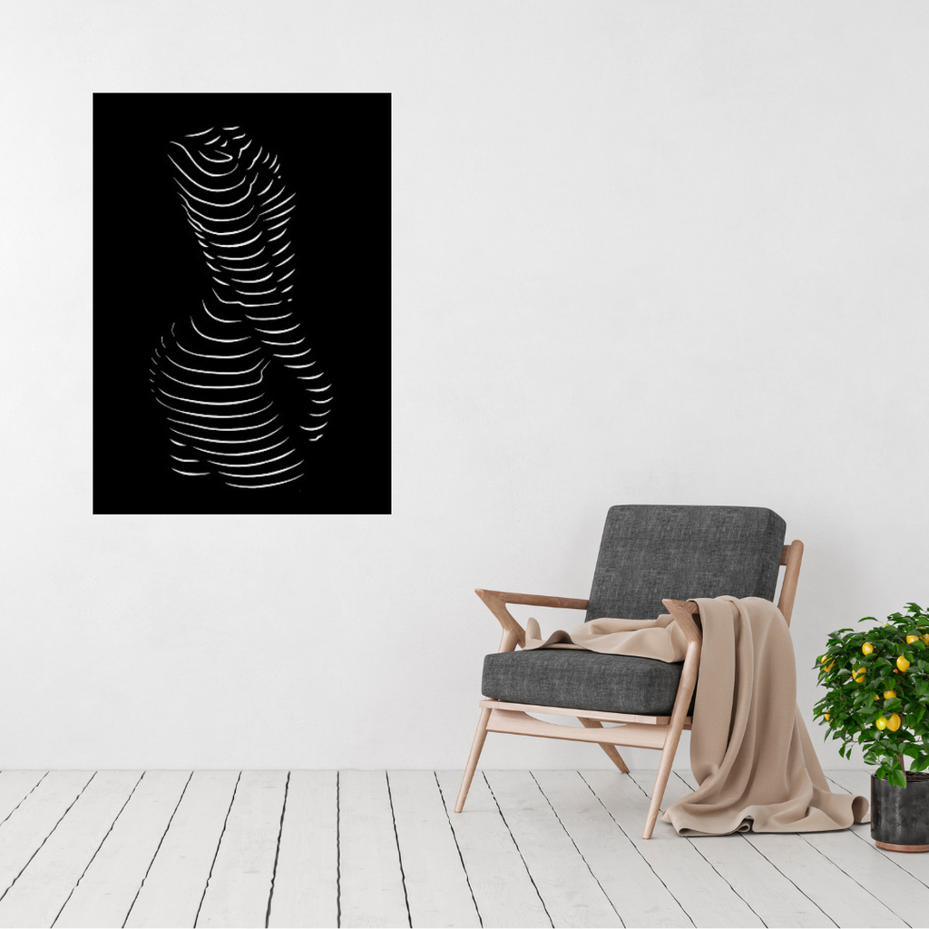 Female wall art displayed in a modern interior setting