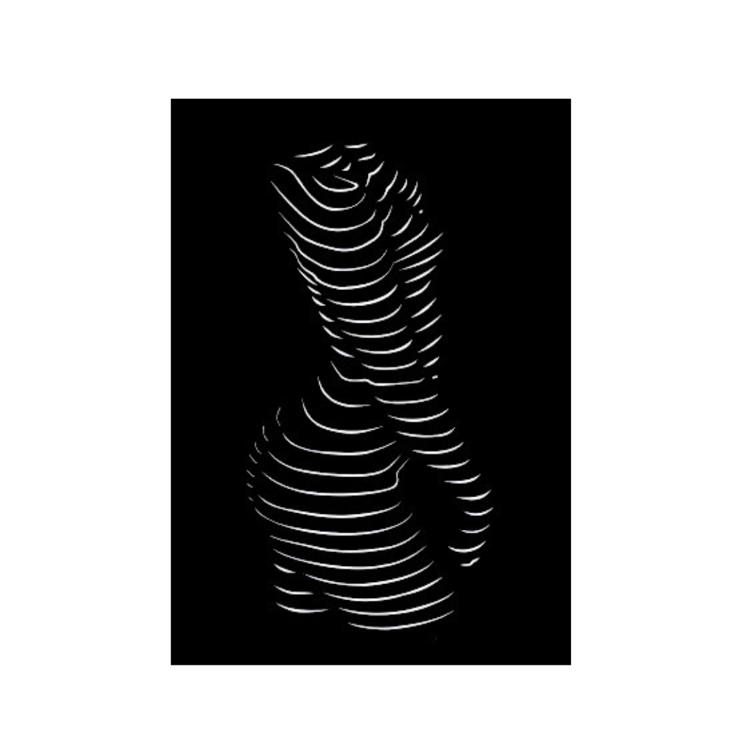 Female silhouette metal wall art side profile minimalist design