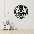 Pirate skull wall art displayed in an adventure-themed boys bedroom