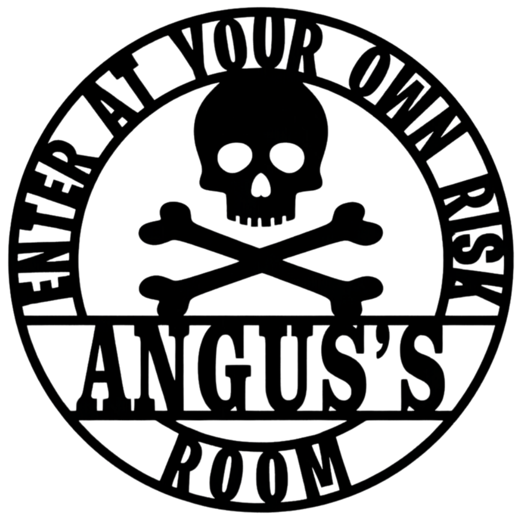 Skull & Crossbones pirate wall sign on white background