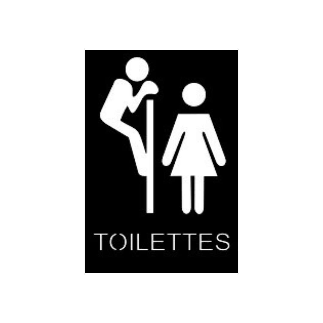Funny toilet sign metal wall art unisex bathroom design