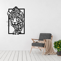 Snow Phantom | Snow Leopard Metal Wall Art displayed in a modern living room.