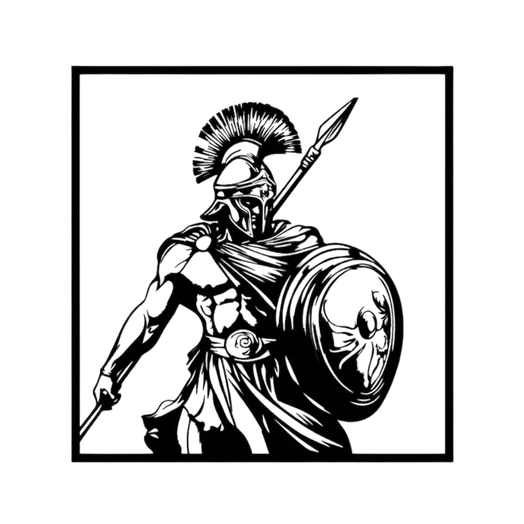 Spartan Valor Warrior Metal Wall Art crafted from precision laser-cut steel with a durable powder-coated finish.