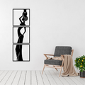 Spirit of Tradition African woman three panel metal wall art displayed above a contemporary chair in a stylish modern interior