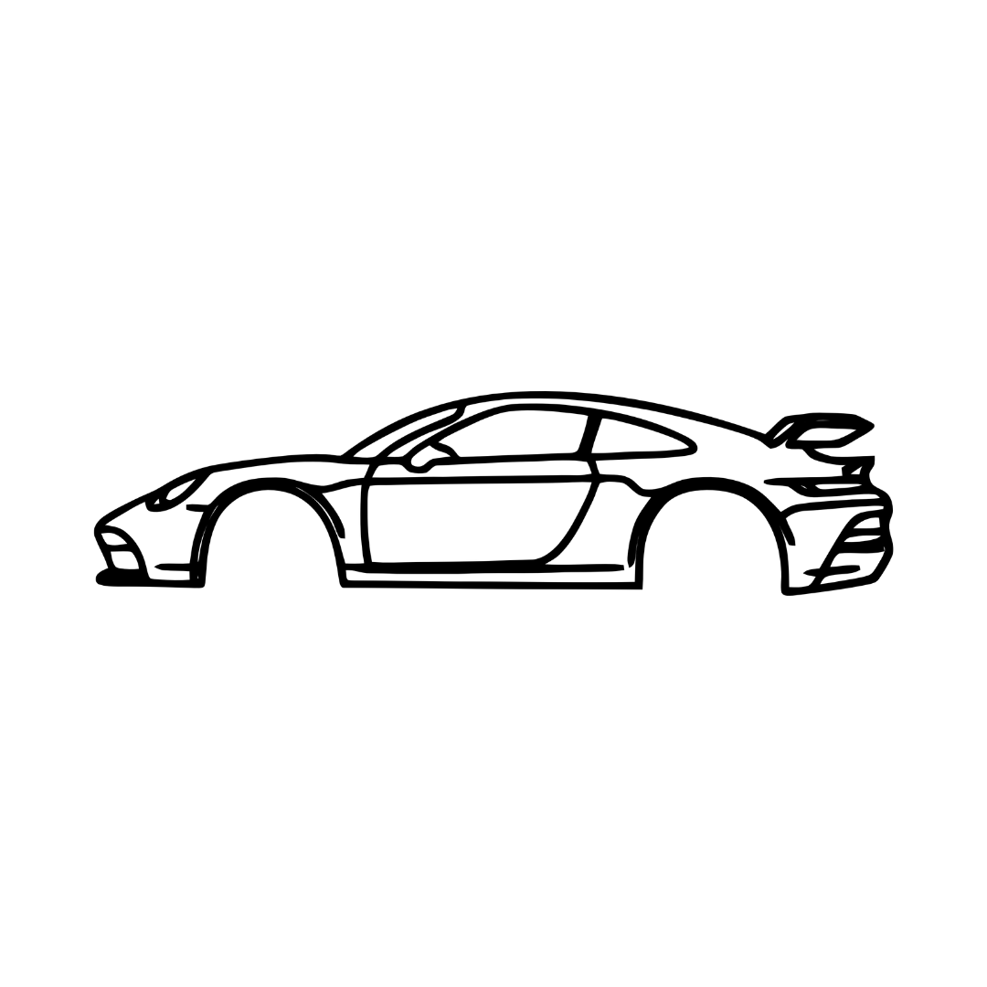 Stuttgart Spirit Porsche 911 Side Profile Metal Wall Art crafted from precision laser-cut steel with a durable powder-coated finish.