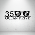 Sunset Shades Sign | Custom Coastal Metal House Number