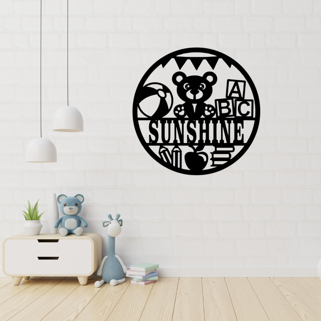Educational alphabet wall art displayed in a playful nursery room