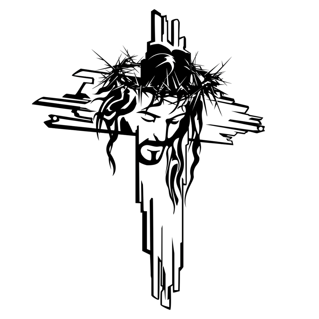 The Face of Faith Jesus cross and crown of thorns metal wall art on white background