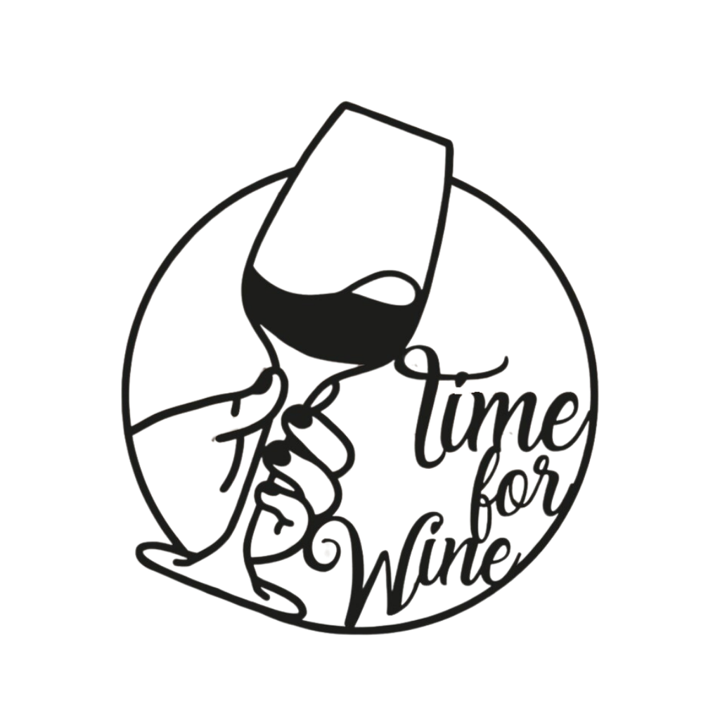 Time for Wine | Wine Glass Metal Wall Art crafted from premium laser-cut steel with a durable powder-coated finish.