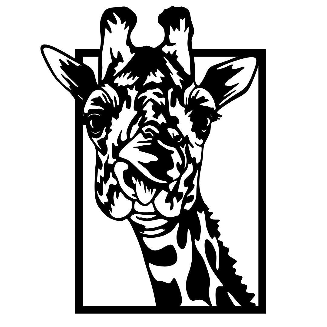 Funny giraffe metal wall art playful animal design with tongue out