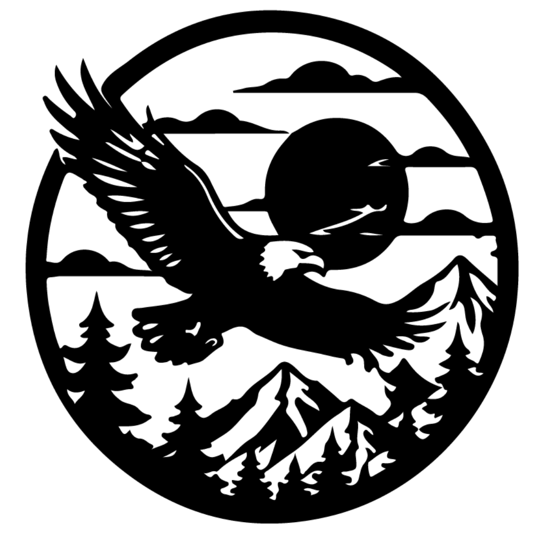 Unbound Spirit powerful eagle metal wall art on white background