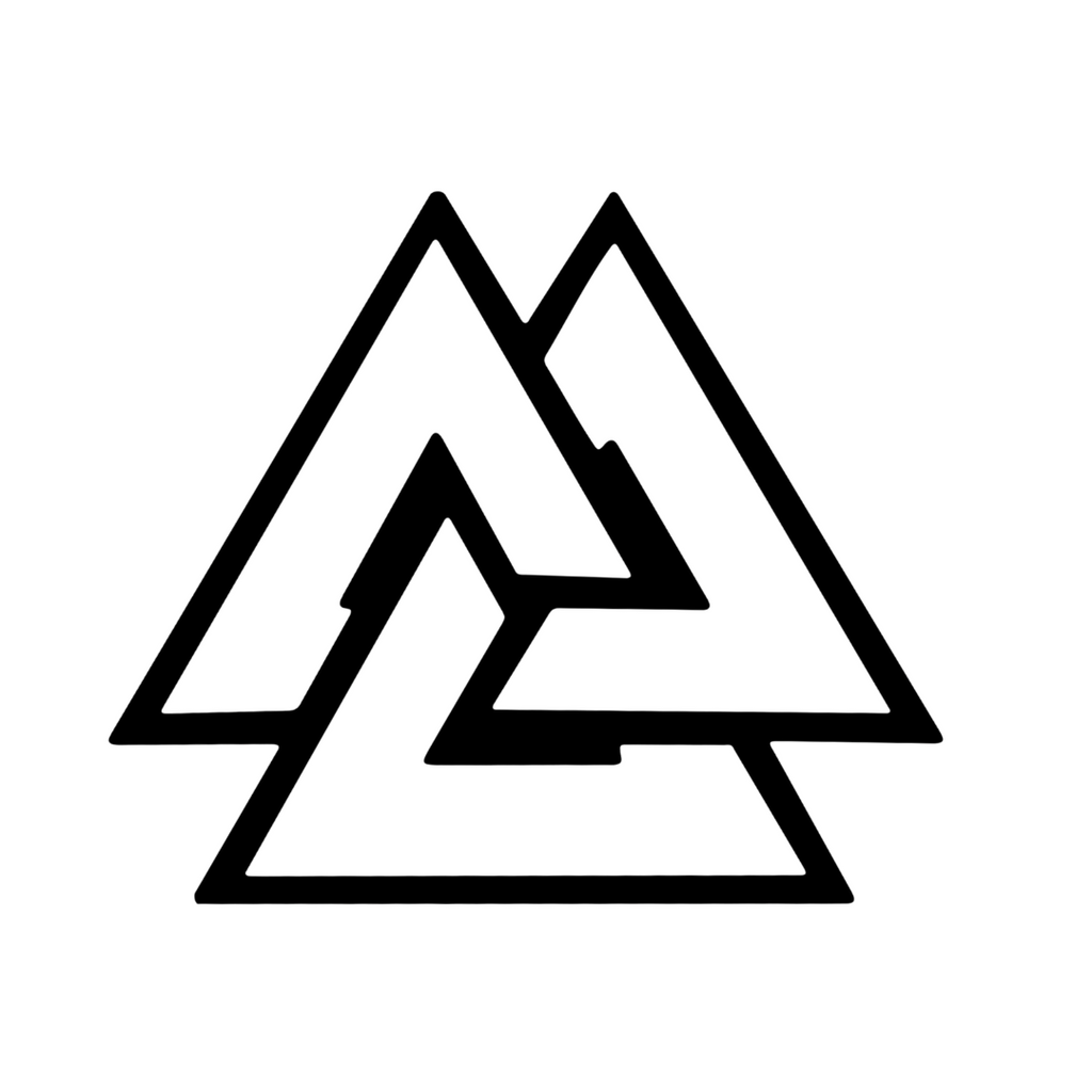 Valknut symbol metal wall art geometric norse design