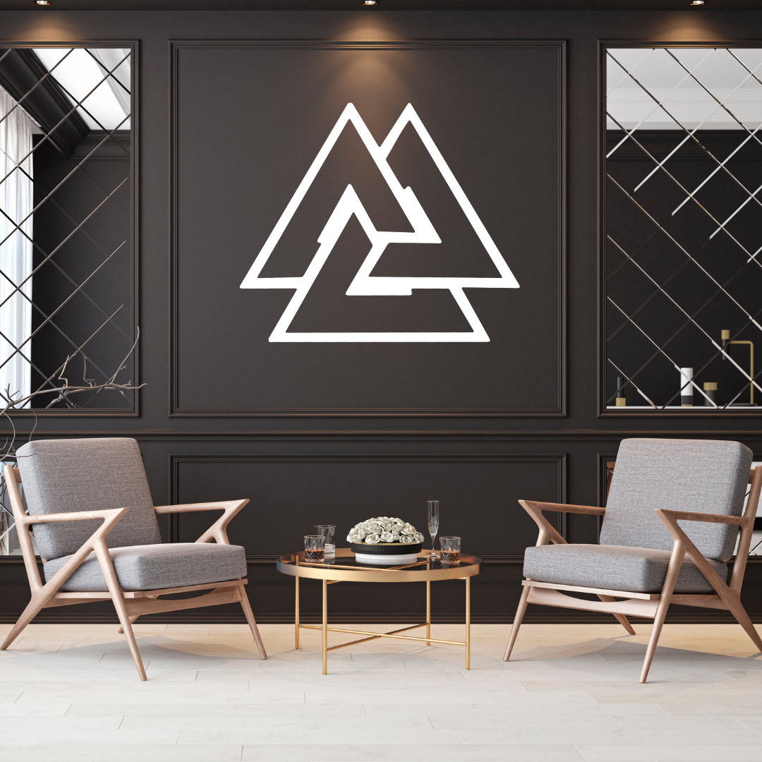 Symbol metal wall art as a bold statement piece in a luxury interior