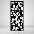 Vinewood botanical metal privacy screen with flowing stems and layered leaf cut-out pattern