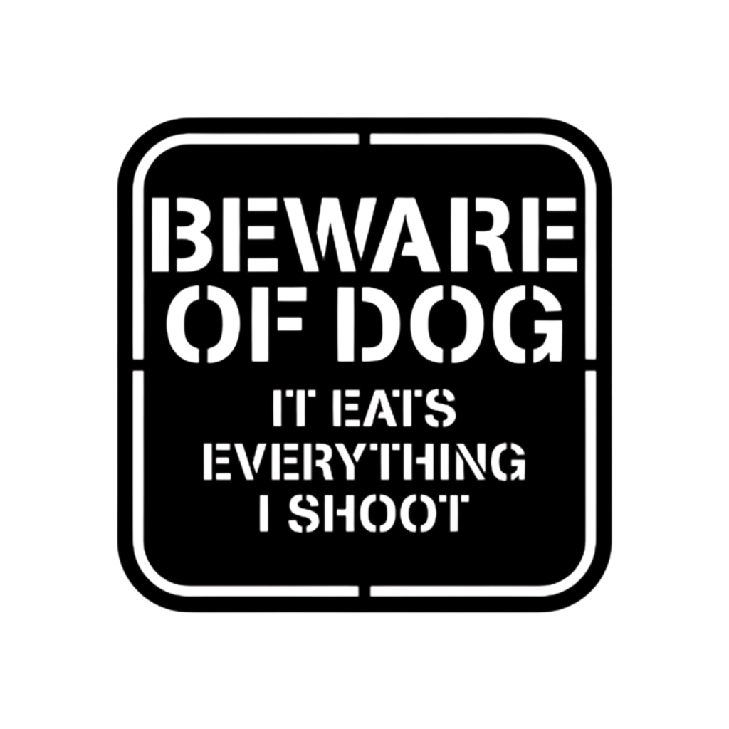Warning Bite | Beware of Dog Metal Sign crafted from premium laser-cut powder-coated steel.