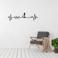 Waterbound | Hers SUP Heartbeat Metal Wall Art displayed in a modern living room.