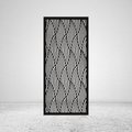 Waveform flowing metal privacy screen with repeating curved line pattern and organic design
